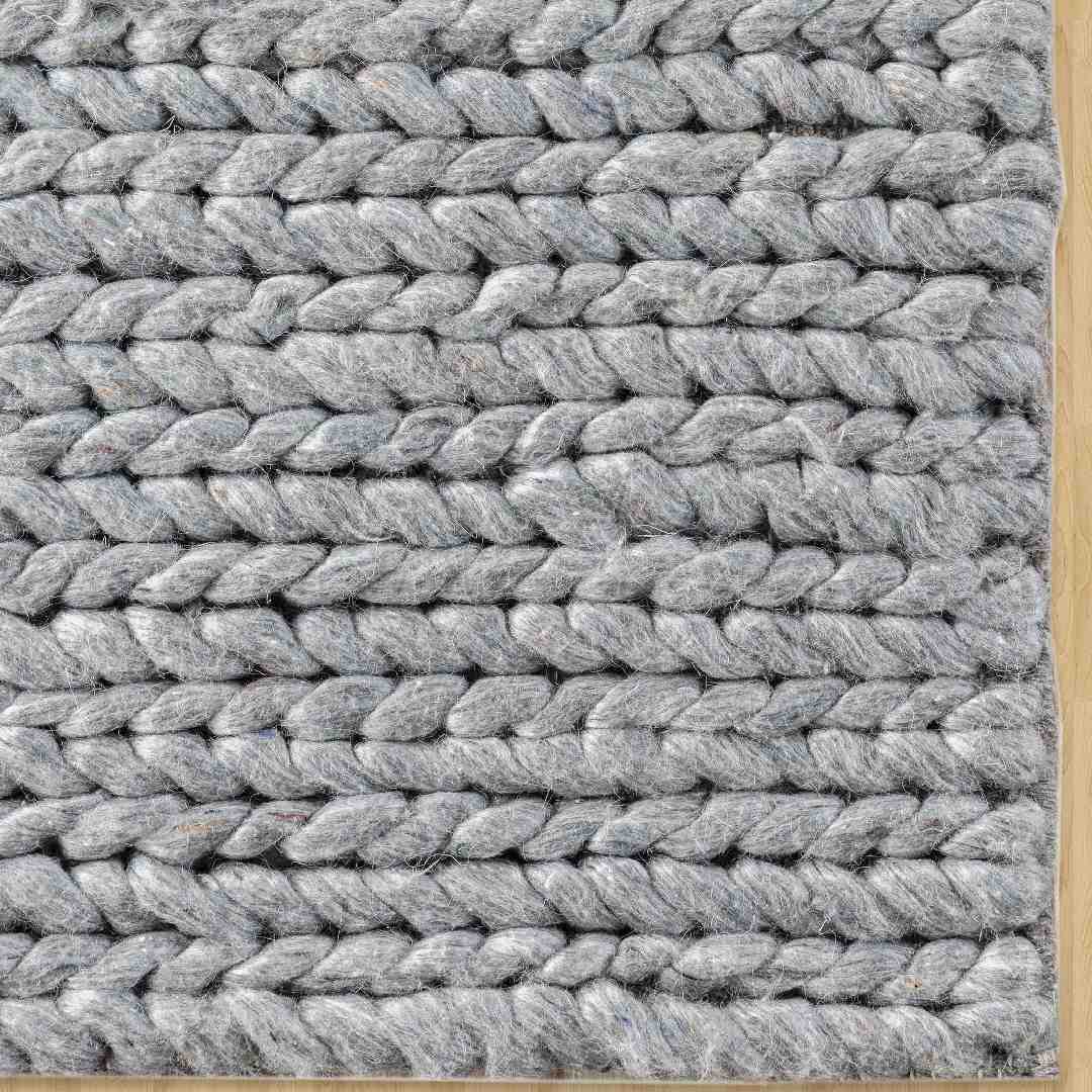 Grey Braided | Chunky  Handwoven Rugs Online